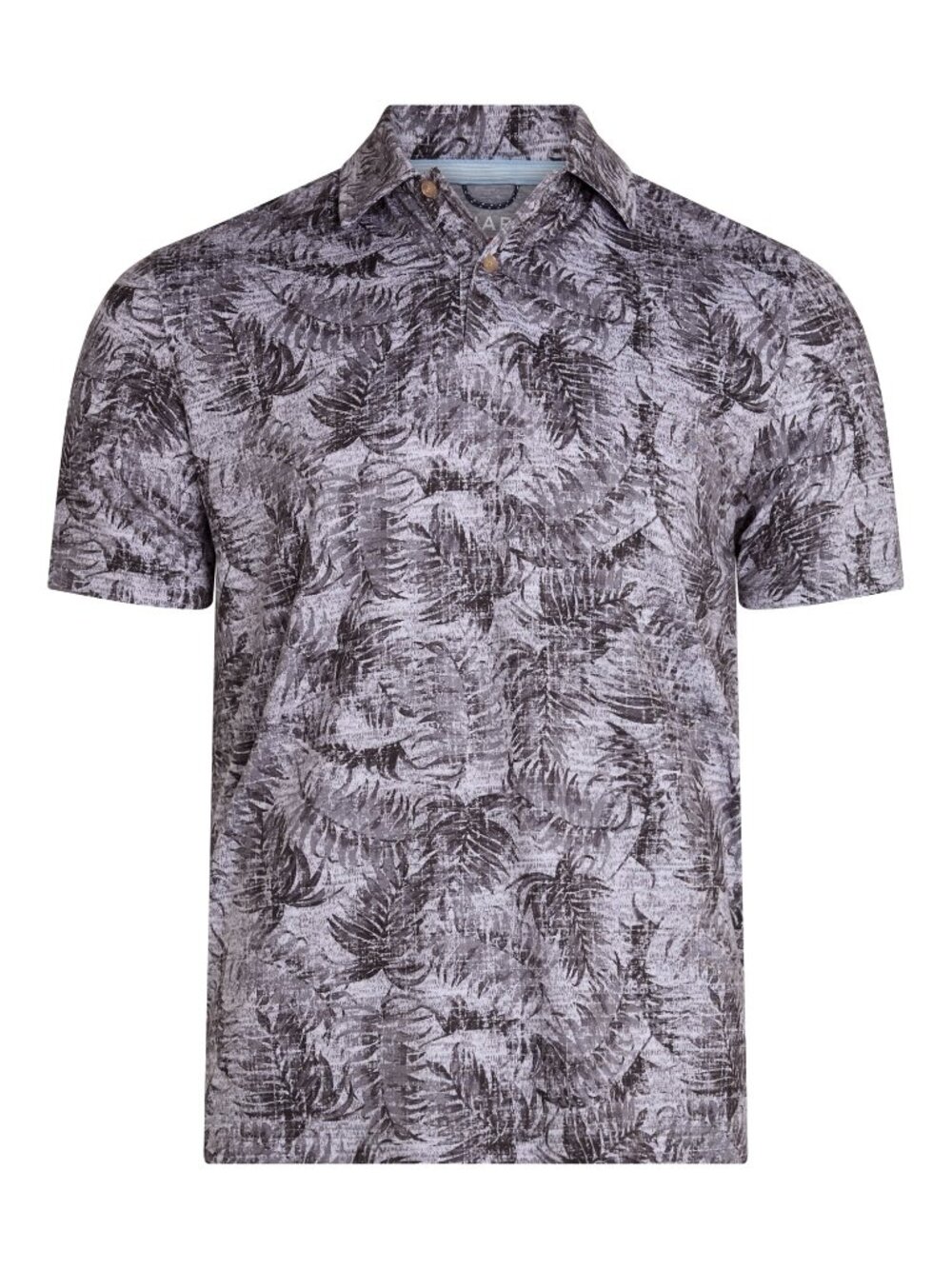 Chaps Polo Shirt Mens 2XL Grey Palm Leaf Performance Tropical Golf Casual - NWT